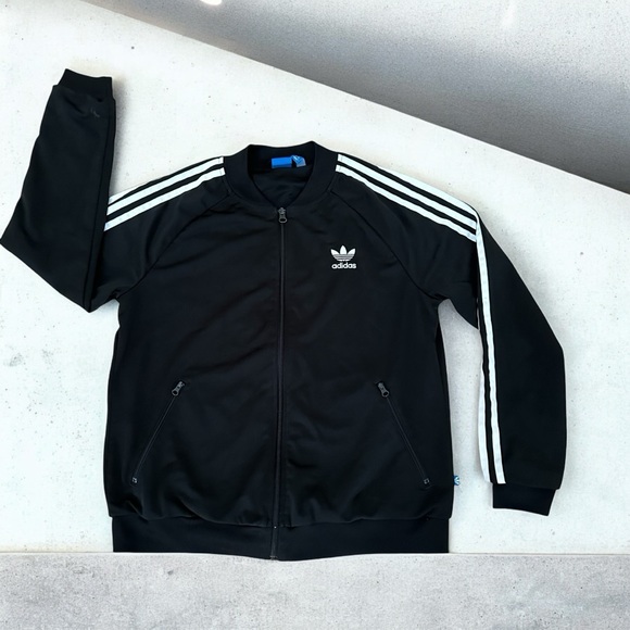 adidas Jackets & Blazers - Adidas Women’s Original 3 Stripes Zip Front Track Jacket With Back Logo Black L